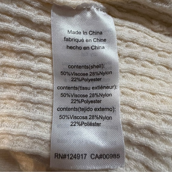 Danielle Bernstein Cropped Wrap Knit Top Tie Front Long Sleeve Cream Size M - Picture 12 of 14